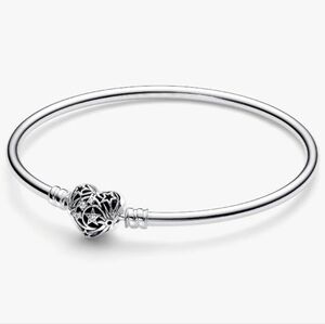 Pandora Celestial Heart Clasp Bangle Sterling silver